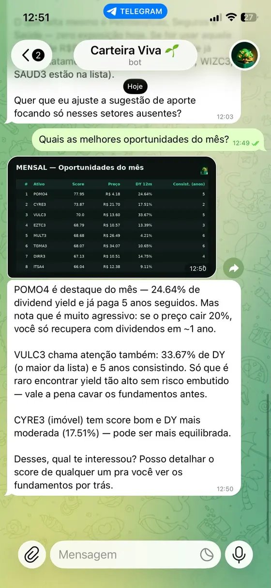 Print real: top 3 oportunidades do mês